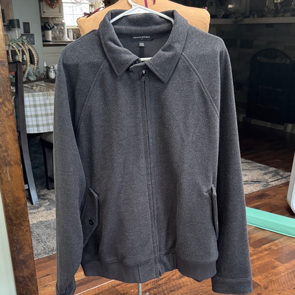 Banana Republic Men's Gray Zip-Up Coat